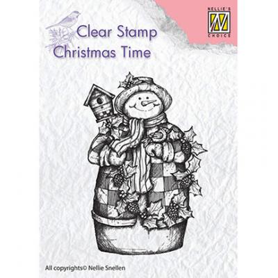 Nellie's Choice Clear Stamp - Snowman With Birdhouse